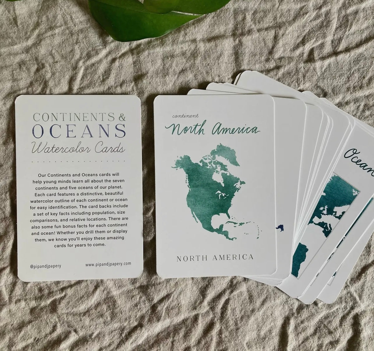 Continents & Oceans Watercolor Cards image 0