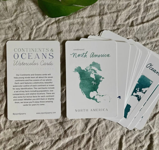Continents & Oceans Watercolor Cards image 0