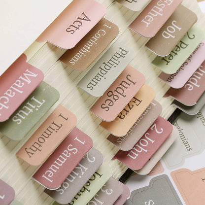 Bible Tabs, 75 Laminated Tabs for Women and Men