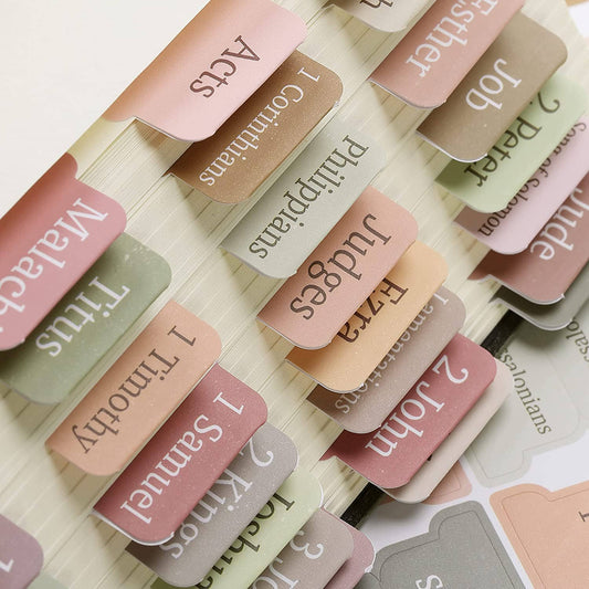 Bible Tabs, 75 Laminated Tabs for Women and Men